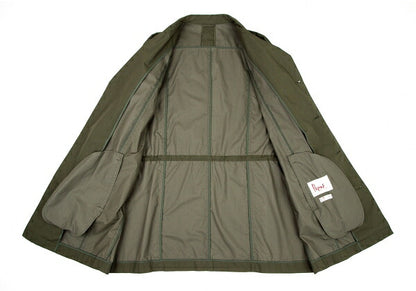 Papas Cotton 'P' Emb. Drawstring Long Jacket Olive Size 50L