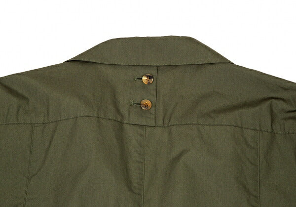 Papas Cotton 'P' Emb. Drawstring Long Jacket Olive Size 50L