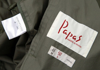 Papas Cotton 'P' Emb. Drawstring Long Jacket Olive Size 50L