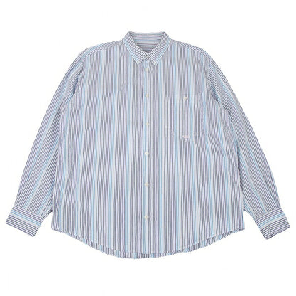 Papas Cotton Seersucker Stripe Shirt White Size 50L