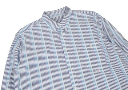 Papas Cotton Seersucker Stripe Shirt White Size 50L