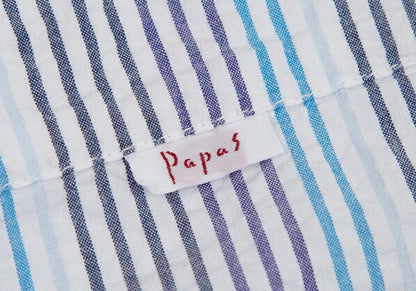 Papas Cotton Seersucker Stripe Shirt White Size 50L