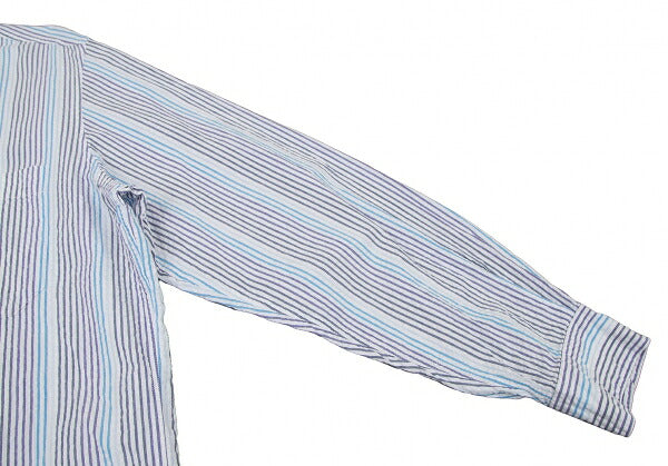 Papas Cotton Seersucker Stripe Shirt White Size 50L