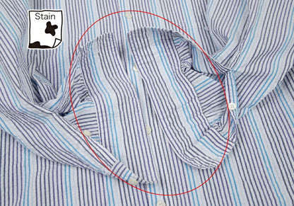 Papas Cotton Seersucker Stripe Shirt White Size 50L