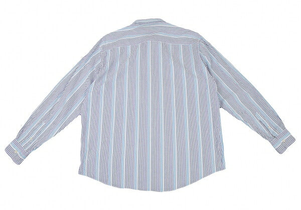 Papas Cotton Seersucker Stripe Shirt White Size 50L