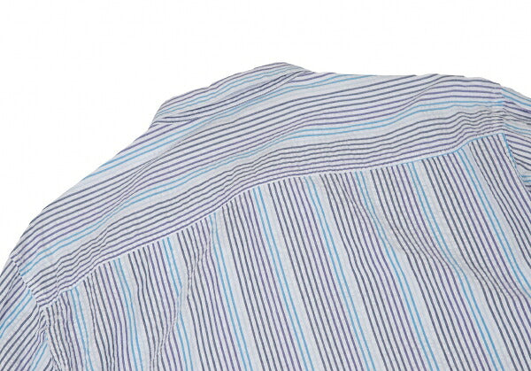 Papas Cotton Seersucker Stripe Shirt White Size 50L