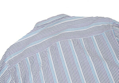 Papas Cotton Seersucker Stripe Shirt White Size 50L