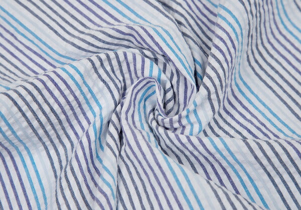 Papas Cotton Seersucker Stripe Shirt White Size 50L