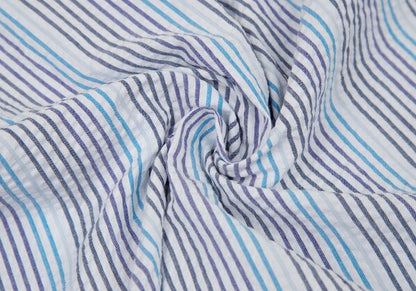 Papas Cotton Seersucker Stripe Shirt White Size 50L