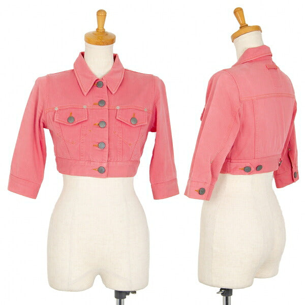 GAULTIER JEAN'S Stretch Cotton Short Jacket Pink Size 40