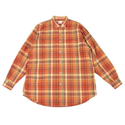 Papas Sleeve Panel Madras Check Shirt Orange Size L