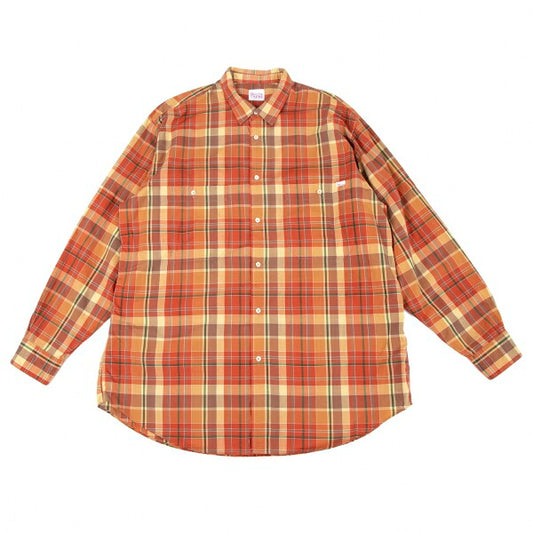 Papas Sleeve Panel Madras Check Shirt Orange Size L