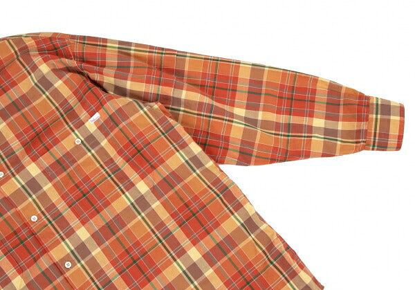 Papas Sleeve Panel Madras Check Shirt Orange Size L