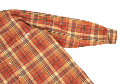 Papas Sleeve Panel Madras Check Shirt Orange Size L
