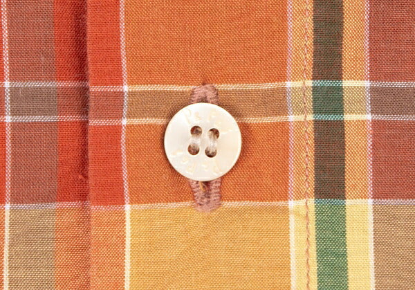 Papas Sleeve Panel Madras Check Shirt Orange Size L