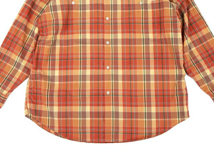 Papas Sleeve Panel Madras Check Shirt Orange Size L