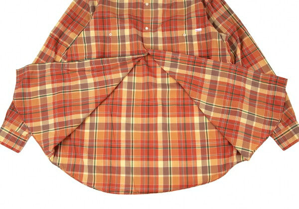 Papas Sleeve Panel Madras Check Shirt Orange Size L