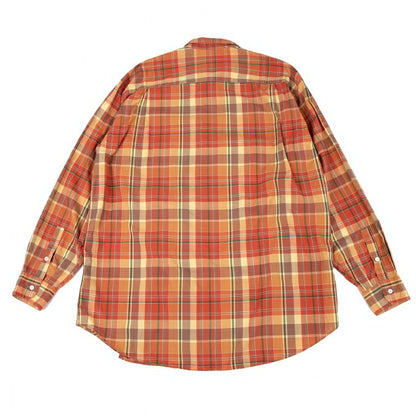 Papas Sleeve Panel Madras Check Shirt Orange Size L