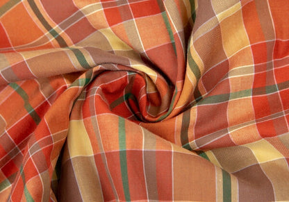 Papas Sleeve Panel Madras Check Shirt Orange Size L