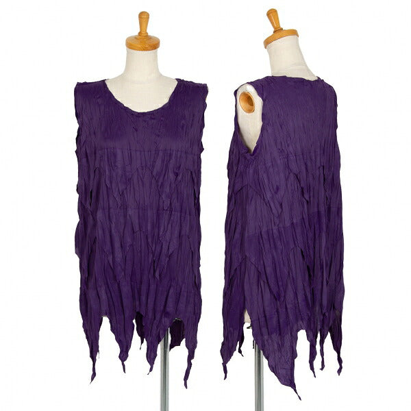 PLEATS PLEASE Spike Panel Pleated Tank Top Purple Size 3