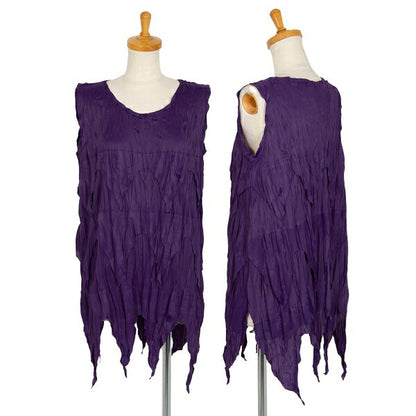 PLEATS PLEASE Spike Panel Pleated Tank Top Purple Size 3