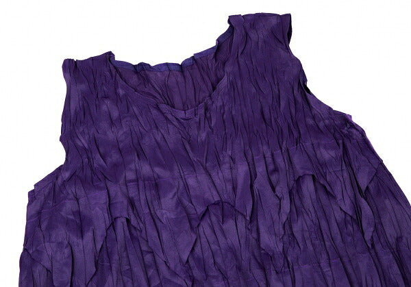 PLEATS PLEASE Spike Panel Pleated Tank Top Purple Size 3