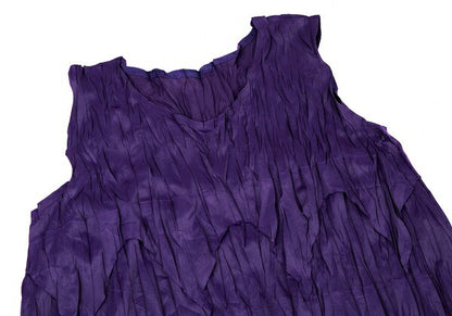 PLEATS PLEASE Spike Panel Pleated Tank Top Purple Size 3