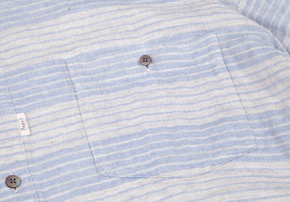 Papas Cotton Gauze Border Long Sleeve Shirt Gray Size 52LL