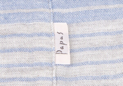 Papas Cotton Gauze Border Long Sleeve Shirt Gray Size 52LL