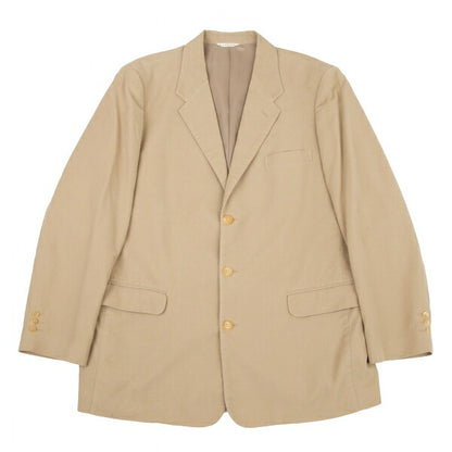 Papas Beige Cotton Peach Skin 3-Button Jacket Size 50L