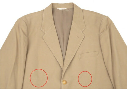 Papas Beige Cotton Peach Skin 3-Button Jacket Size 50L