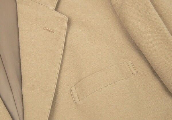 Papas Beige Cotton Peach Skin 3-Button Jacket Size 50L