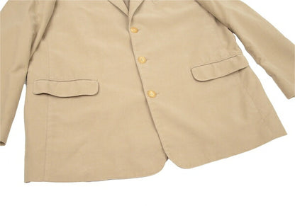 Papas Beige Cotton Peach Skin 3-Button Jacket Size 50L