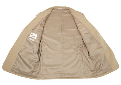Papas Beige Cotton Peach Skin 3-Button Jacket Size 50L