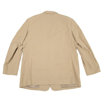Papas Beige Cotton Peach Skin 3-Button Jacket Size 50L