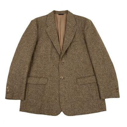 Papas Moon Tweed 3B Jacket Beige Brown Wool Size 50L