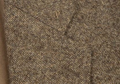 Papas Moon Tweed 3B Jacket Beige Brown Wool Size 50L