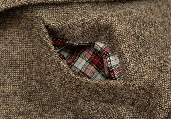 Papas Moon Tweed 3B Jacket Beige Brown Wool Size 50L
