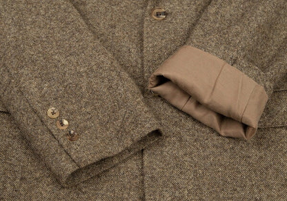 Papas Moon Tweed 3B Jacket Beige Brown Wool Size 50L