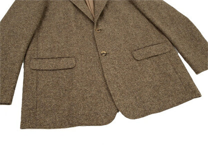 Papas Moon Tweed 3B Jacket Beige Brown Wool Size 50L