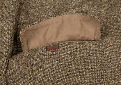 Papas Moon Tweed 3B Jacket Beige Brown Wool Size 50L