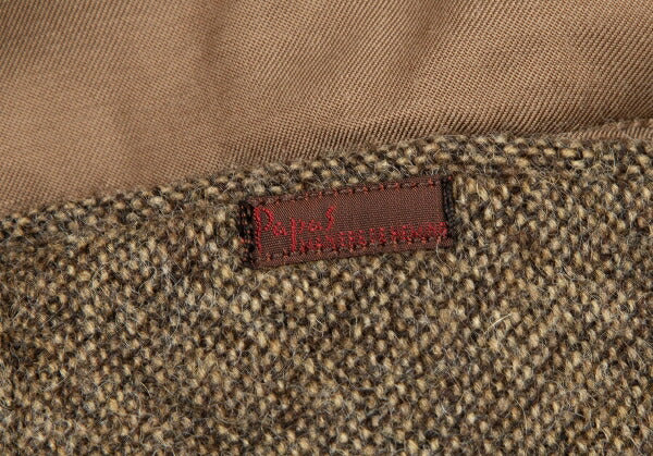 Papas Moon Tweed 3B Jacket Beige Brown Wool Size 50L