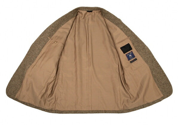 Papas Moon Tweed 3B Jacket Beige Brown Wool Size 50L