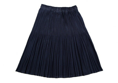 PLEATS PLEASE Sheer Zigzag Stripe Pleated Skirt Navy Size 3