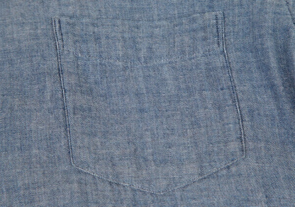 Papas Cotton Gauze Chambray Button-Down Shirt Blue Size LL