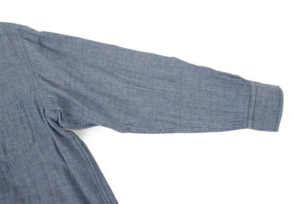 Papas Cotton Gauze Chambray Button-Down Shirt Blue Size LL