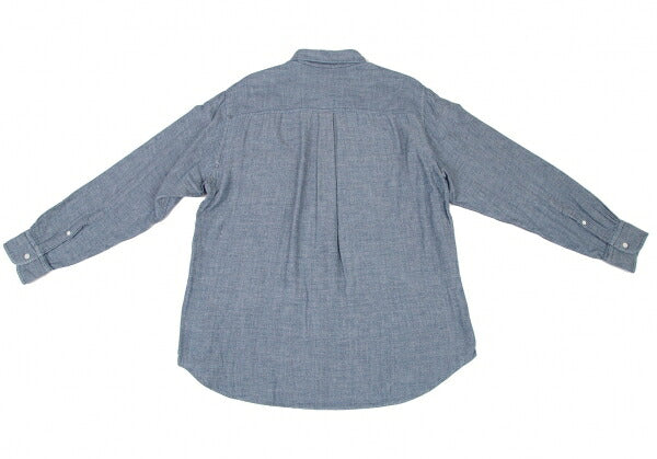 Papas Cotton Gauze Chambray Button-Down Shirt Blue Size LL