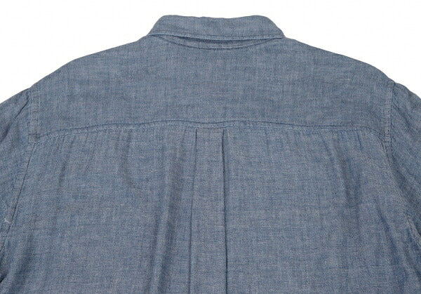Papas Cotton Gauze Chambray Button-Down Shirt Blue Size LL