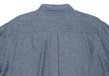Papas Cotton Gauze Chambray Button-Down Shirt Blue Size LL