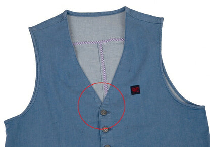 Papas Stretch Denim Arrow Pocket Vest Indigo Size 48M